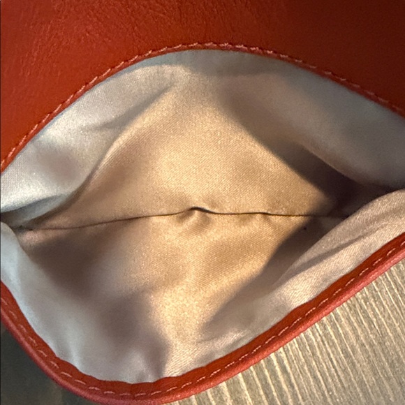 Coach Red/Orange Leather Wristlet Coin Pouch - Picture 4 of 6